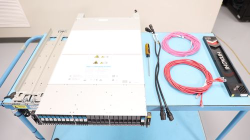 Overhead view of the storage system components.